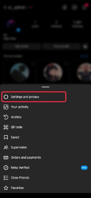 go to Instagram settings and privacy