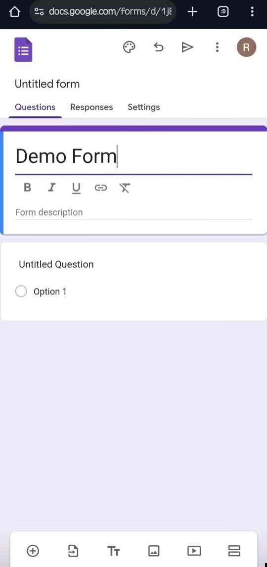 Enter google form name