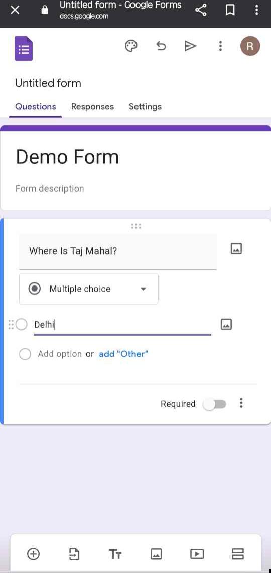 adding options in Google Form